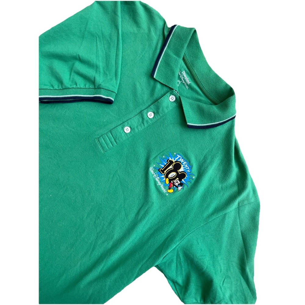 Walt Disney World Green Celebration 2010 Polo Size L Mickey Mouse Embroidered